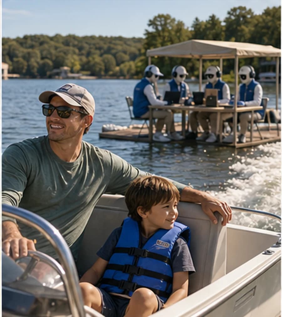 Founder relaxing while AI sales agents handle B2B sales outsourcing in the background